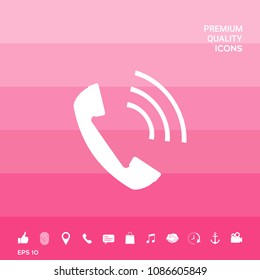 Telephone handset, telephone receiver icon