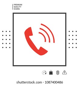 Telephone handset, telephone receiver icon