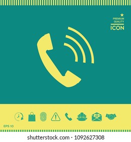 Telephone handset, telephone receiver icon