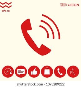 Telephone handset, telephone receiver icon