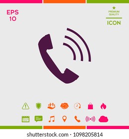 Telephone handset, telephone receiver icon