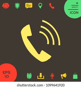 Telephone handset, telephone receiver icon