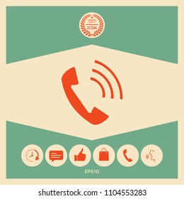 Telephone handset, telephone receiver icon