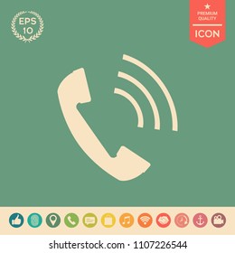 Telephone handset, telephone receiver icon