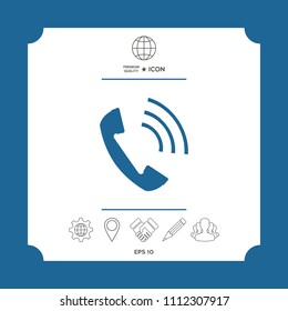 Telephone handset, telephone receiver icon