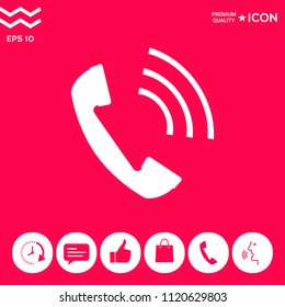 Telephone handset, telephone receiver icon