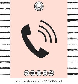 Telephone handset, telephone receiver icon