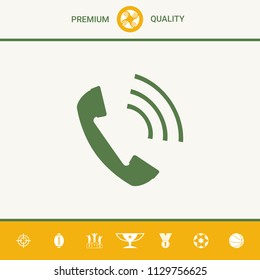 Telephone handset, telephone receiver icon