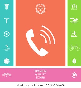 Telephone handset, telephone receiver icon