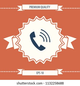 Telephone handset, telephone receiver icon