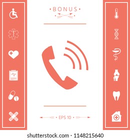 Telephone handset, telephone receiver icon