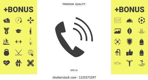 Telephone handset, telephone receiver icon
