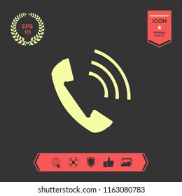 Telephone handset, telephone receiver icon