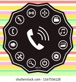 Telephone handset, telephone receiver icon