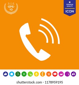 Telephone handset, telephone receiver icon