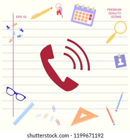 Telephone handset, telephone receiver icon
