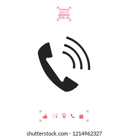 Telephone handset, telephone receiver icon