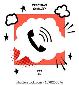 Telephone handset, telephone receiver icon