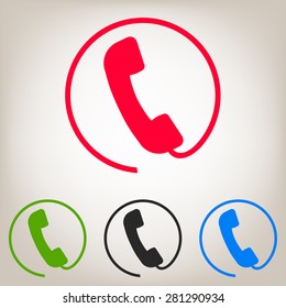 Telephone handset, telephone receiver icon