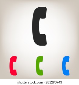 Telephone handset, telephone receiver icon