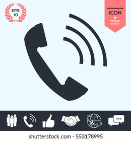 Telephone handset, telephone receiver icon