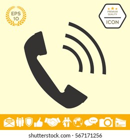 Telephone handset, telephone receiver icon
