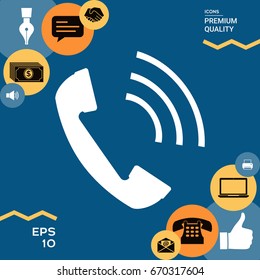 Telephone handset, telephone receiver icon