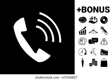 Telephone handset, telephone receiver icon