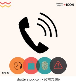 Telephone handset, telephone receiver icon