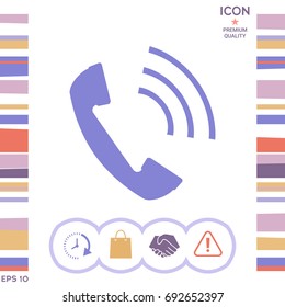 Telephone handset, telephone receiver icon