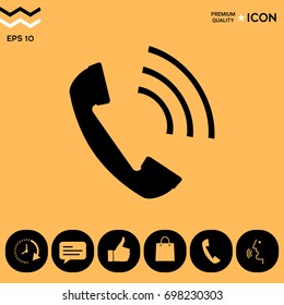 Telephone handset, telephone receiver icon