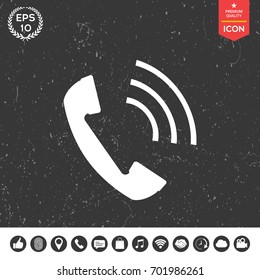 Telephone handset, telephone receiver icon