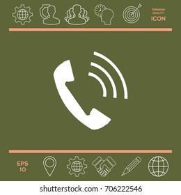 Telephone handset, telephone receiver icon