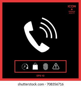 Telephone handset, telephone receiver icon