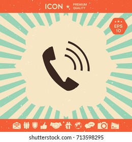 Telephone handset, telephone receiver icon