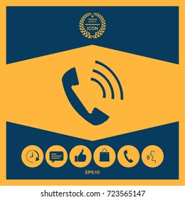 Telephone handset, telephone receiver icon