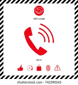 Telephone handset, telephone receiver icon