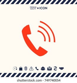 Telephone handset, telephone receiver icon