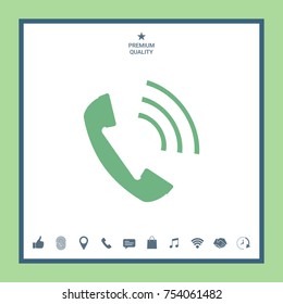 Telephone handset, telephone receiver icon