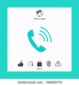 Telephone handset, telephone receiver icon