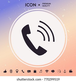 Telephone handset, telephone receiver icon