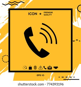Telephone handset, telephone receiver icon