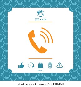 Telephone handset, telephone receiver icon