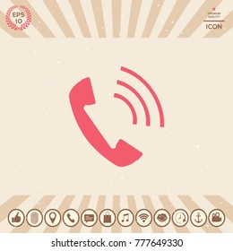 Telephone handset, telephone receiver icon