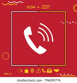 Telephone handset, telephone receiver icon