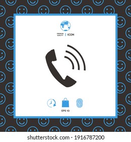 Telephone handset, telephone receiver icon, elements for your design