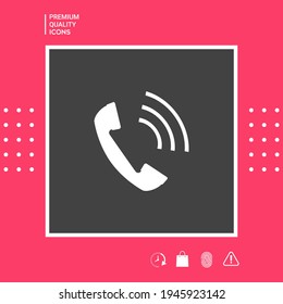 Telephone handset, telephone receiver icon, elements for your design