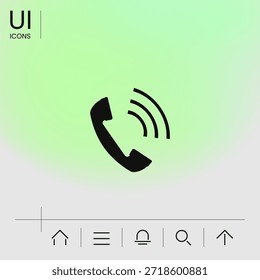 Auricular del teléfono, icono del receptor del teléfono, Elementos para su diseño