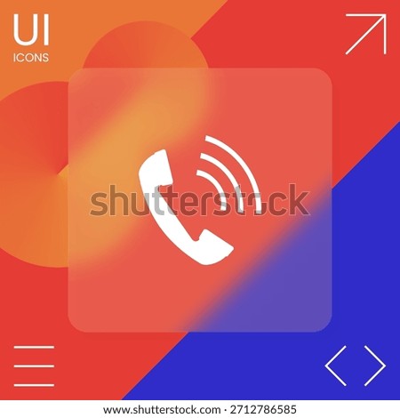 Telephone handset, telephone receiver icon, elements for your design