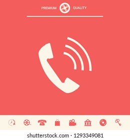 Telephone handset, telephone receiver icon. Graphic elements for your design